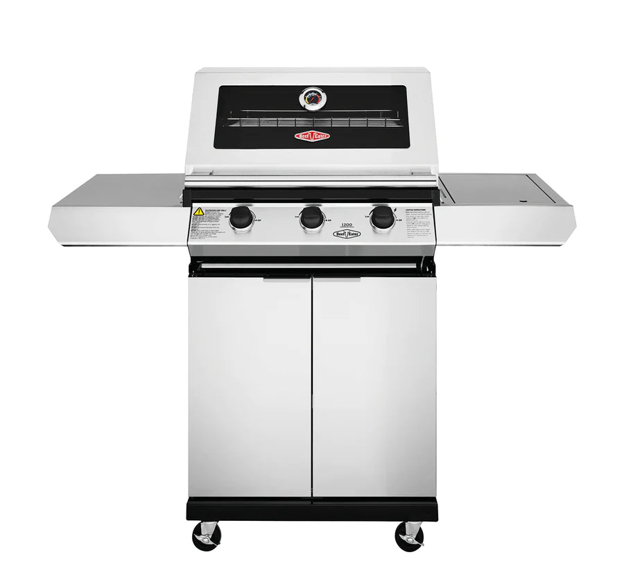 BeefEater 1200S Series - 3 Burner BBQ & Side Burner Trolley - Nuovo Luxury