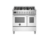 Bertazzoni Professional 90cm Range Cooker Twin Oven Dual Fuel Stainless Steel - Nuovo Luxury