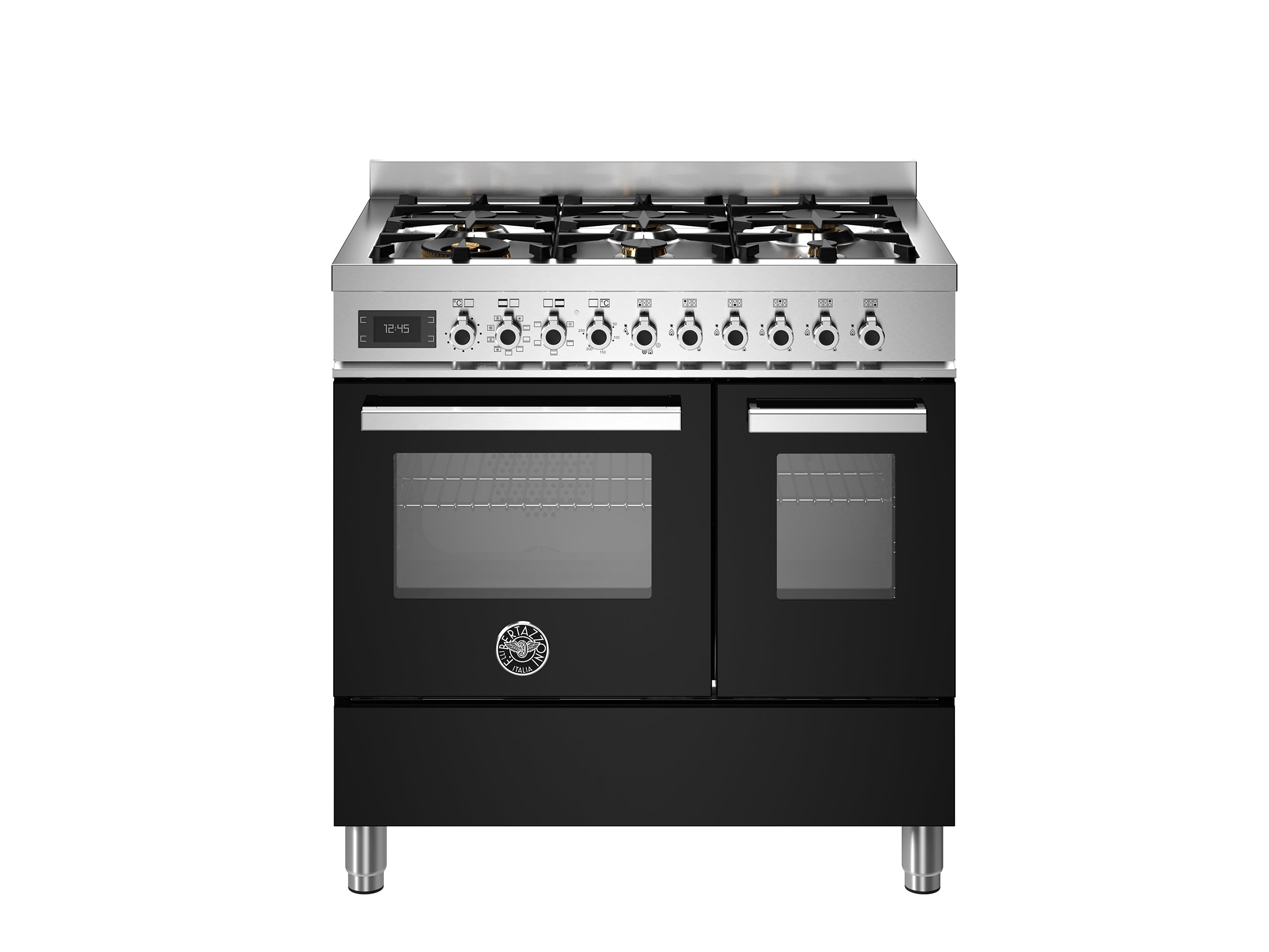Bertazzoni Professional 90cm Range Cooker Twin Oven Dual Fuel Black - Nuovo Luxury