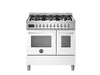 Bertazzoni Professional 90cm Range Cooker Twin Oven Dual Fuel White - Nuovo Luxury
