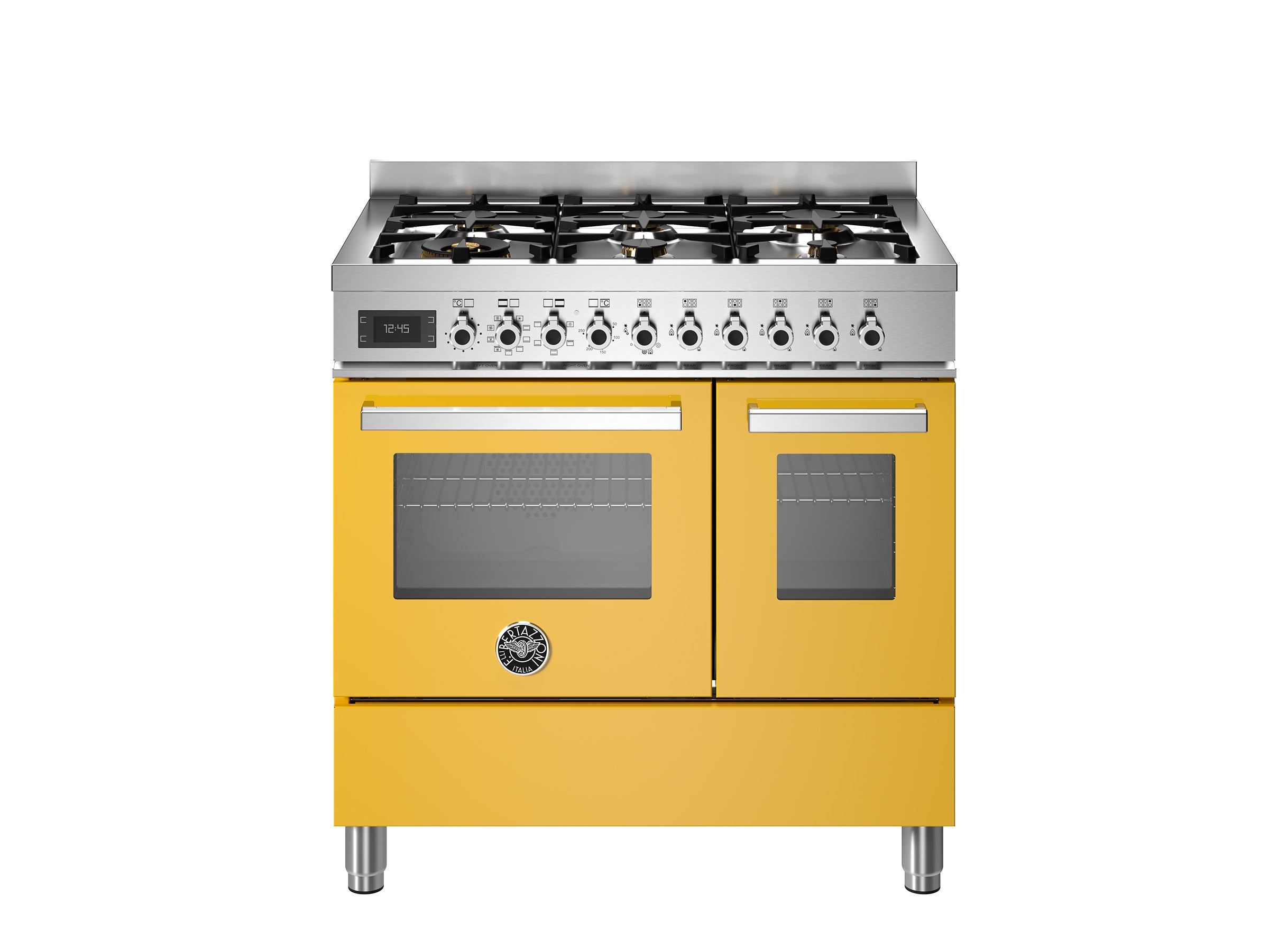 Bertazzoni Professional 90cm Range Cooker Twin Oven Dual Fuel Yellow - Nuovo Luxury