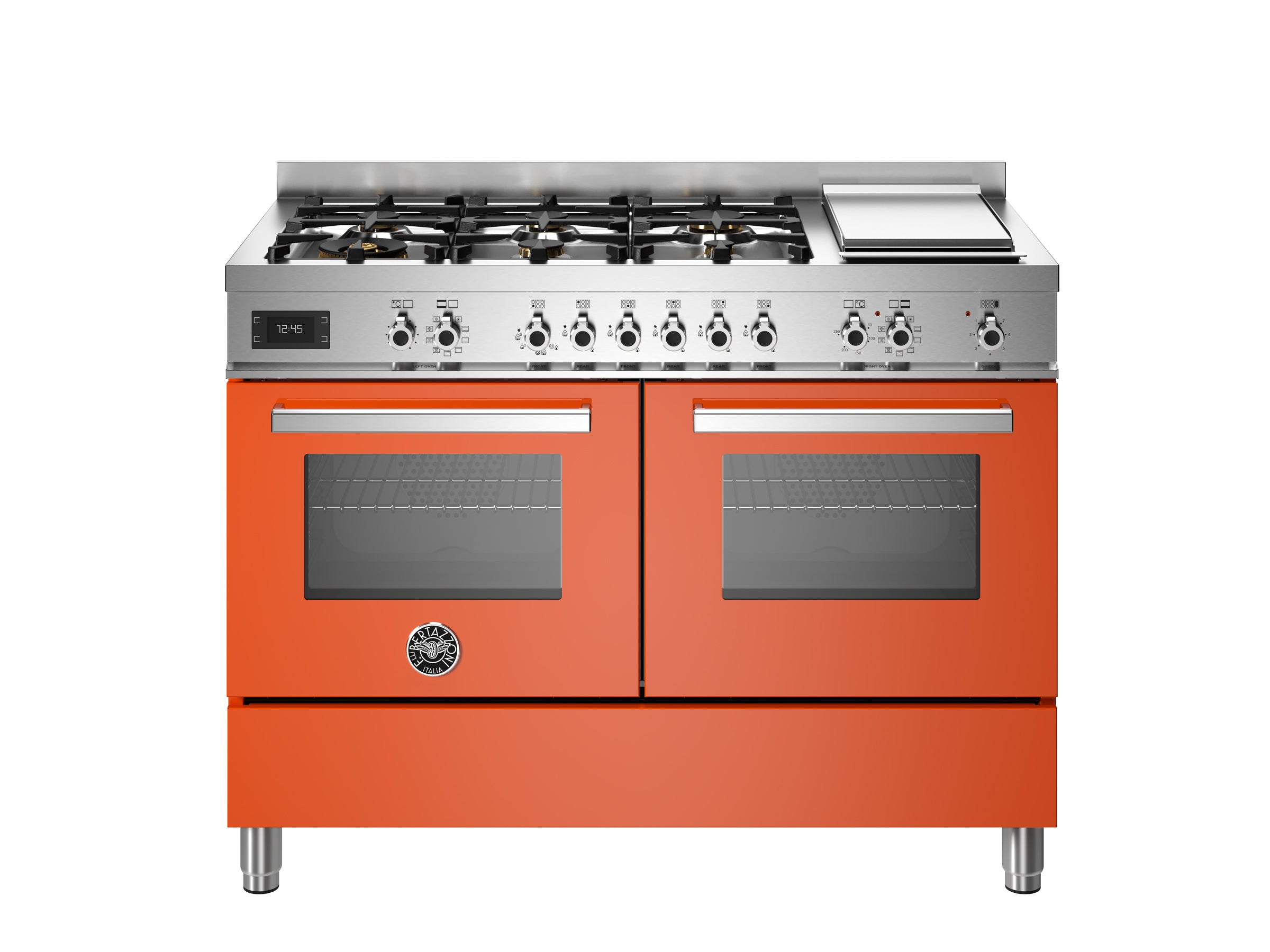 Bertazzoni Professional 120cm Range Cooker Twin Dual Fuel Orange - Nuovo Luxury
