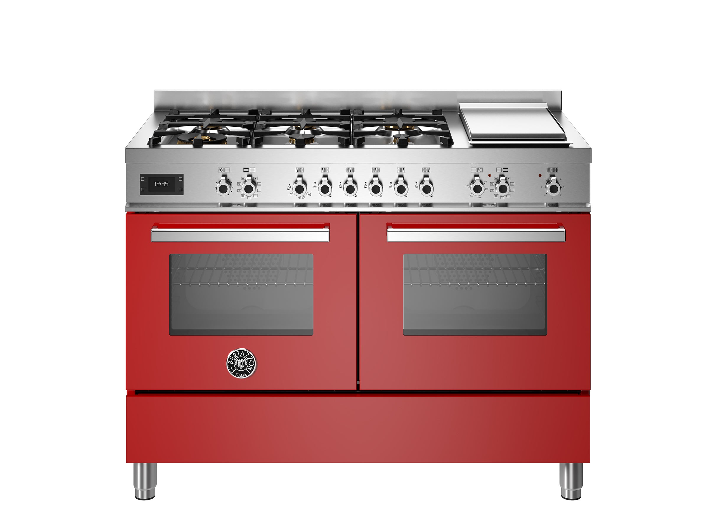 Bertazzoni Professional 120cm Range Cooker Twin Dual Fuel Red - Nuovo Luxury