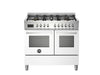 Bertazzoni Professional 100cm Range Cooker Twin Oven Dual Fuel Gloss White - Nuovo Luxury
