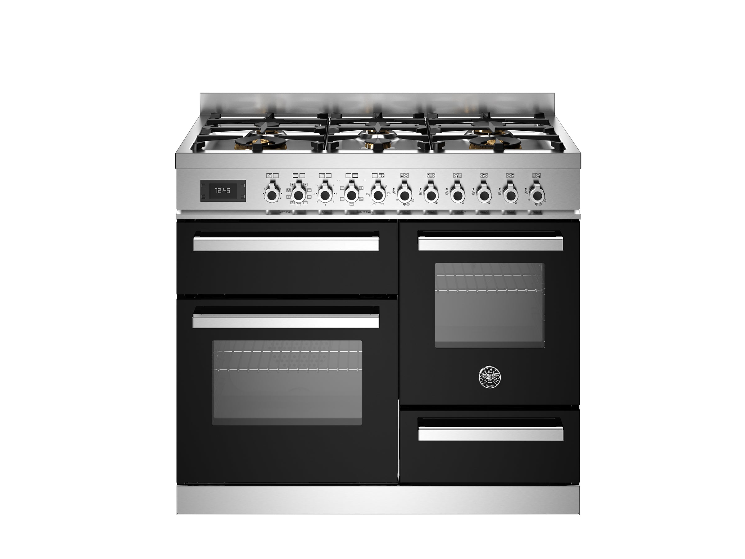 Bertazzoni Professional 100cm Range Cooker XG Oven Dual Fuel Black - Nuovo Luxury