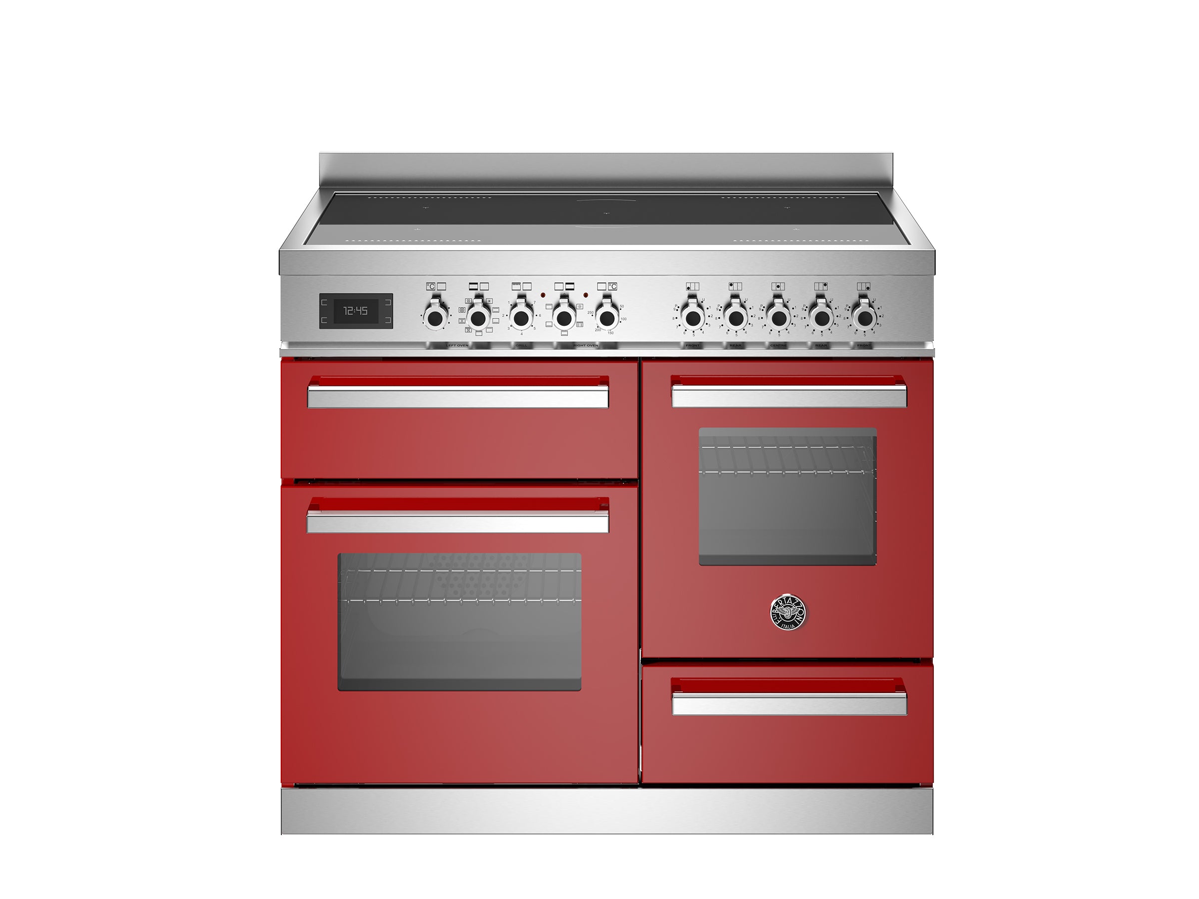 Bertazzoni Professional Series 100cm Range Cooker XG Oven Induction Gloss Red - Nuovo Luxury