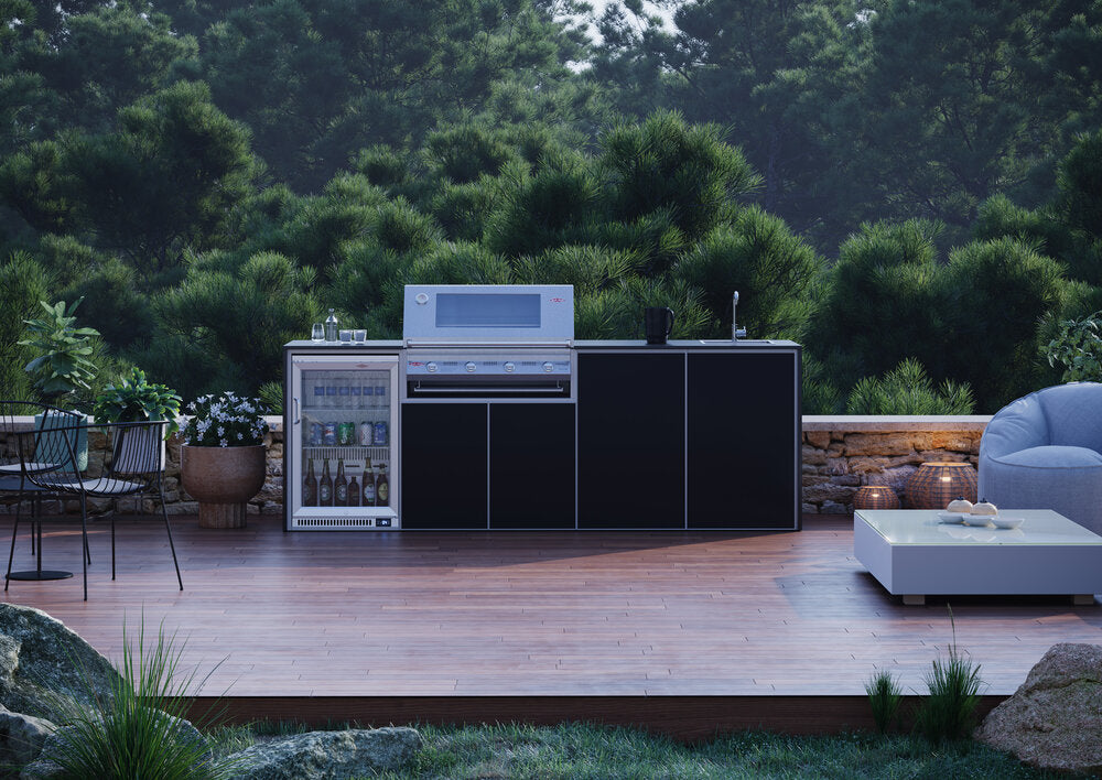 FrescoPro Esperance Outdoor Kitchen With 7000P 4 Burner BBQ- Granite/ ACP Doors - Nuovo Luxury