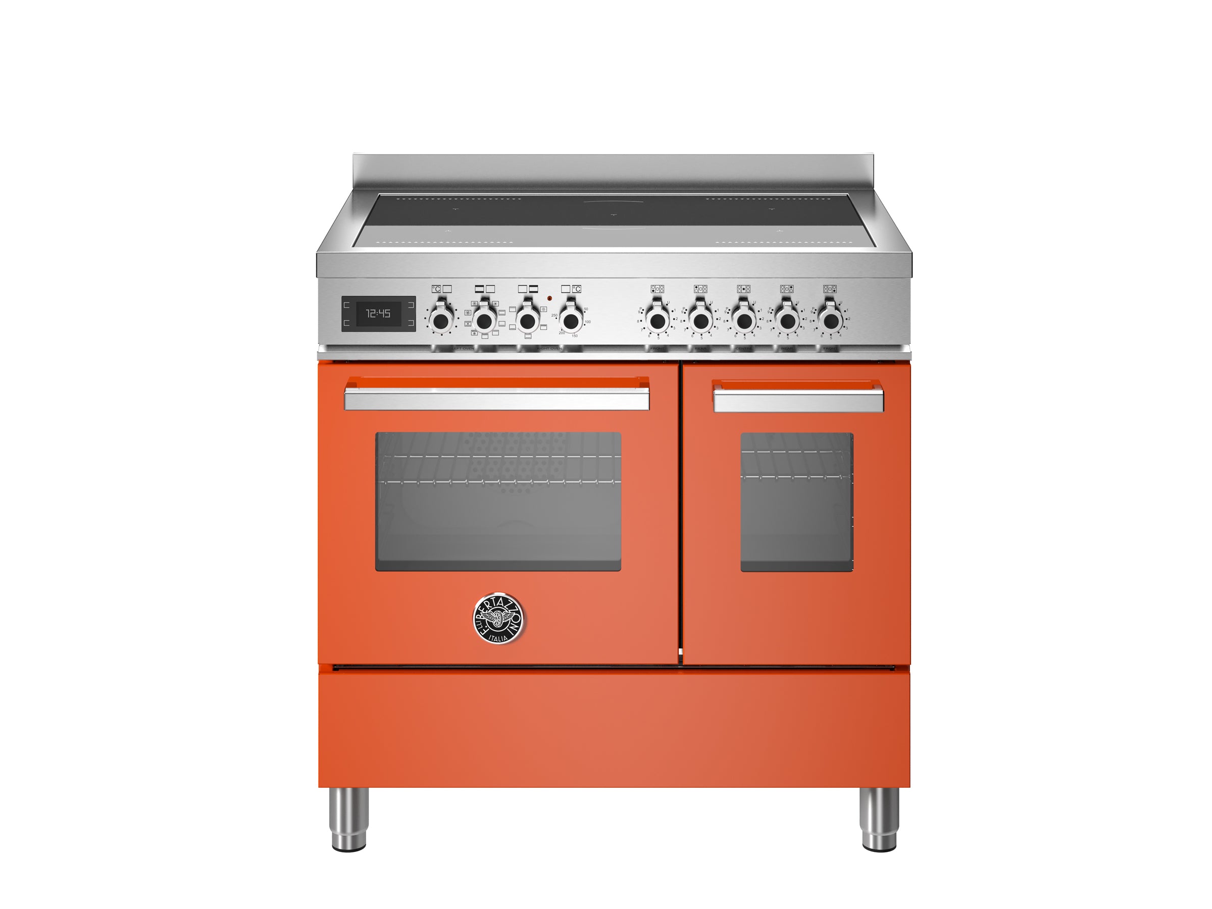 Bertazzoni Professional 90cm Range Cooker Twin Oven Electric Induction Orange - Nuovo Luxury