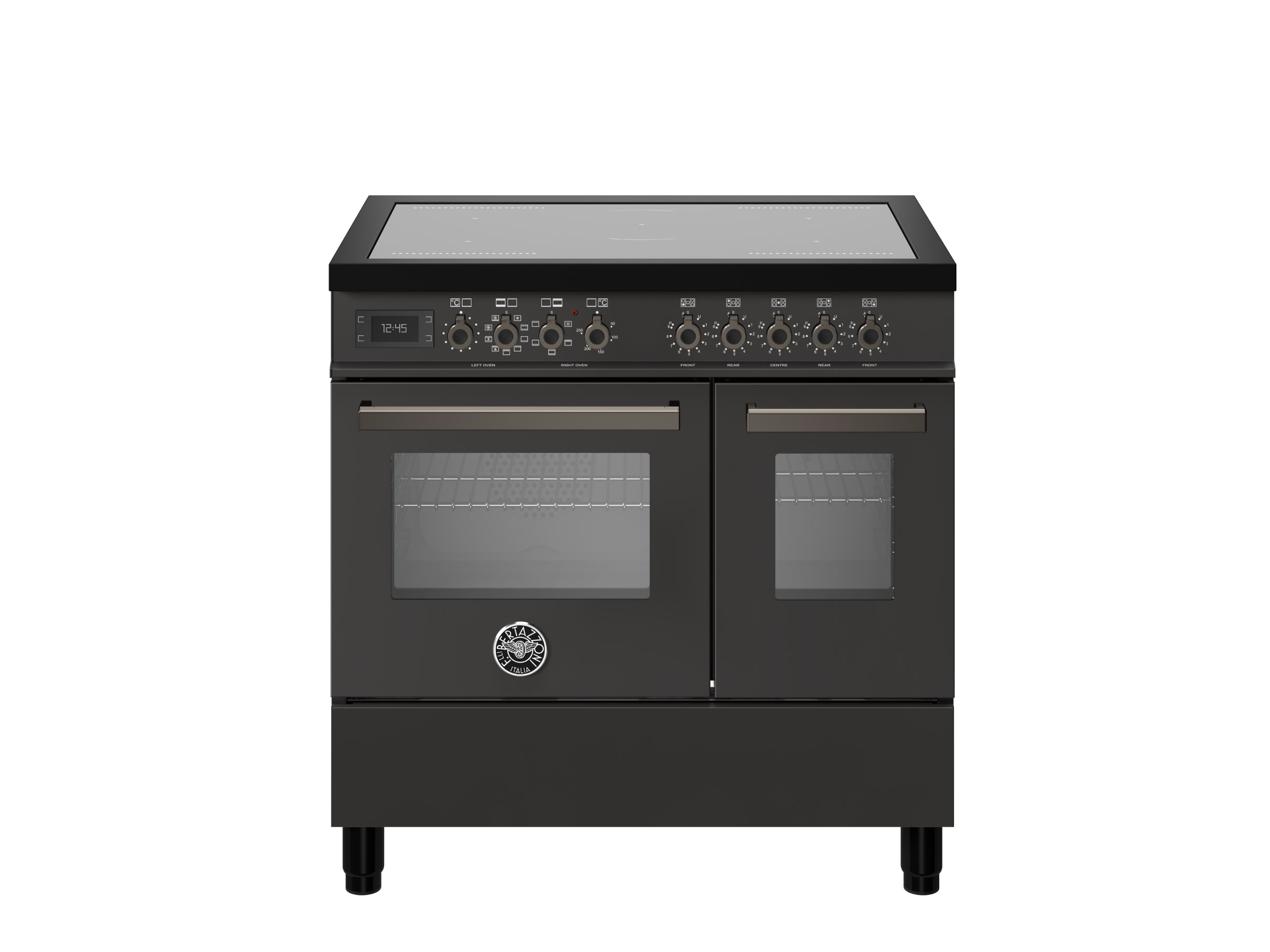 Bertazzoni Professional 90cm Range Cooker Twin Oven Electric Induction Carbonio - Nuovo Luxury