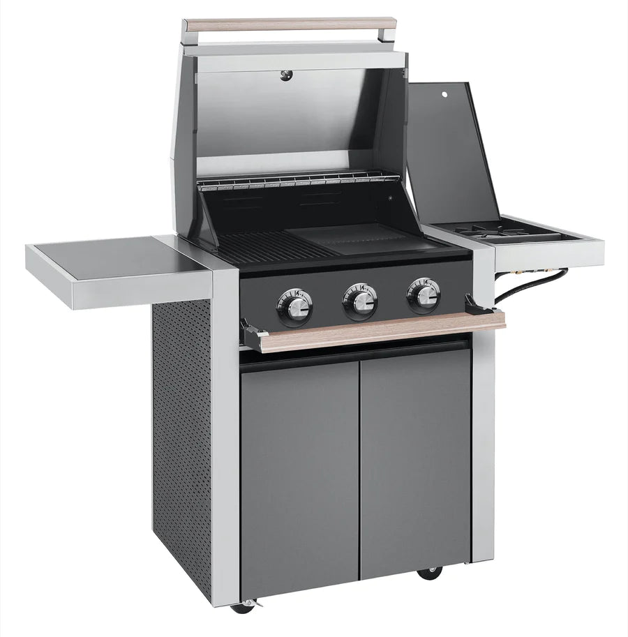 BeefEater 1500 Series - 3 Burner BBQ & Side Burner Trolley - Nuovo Luxury