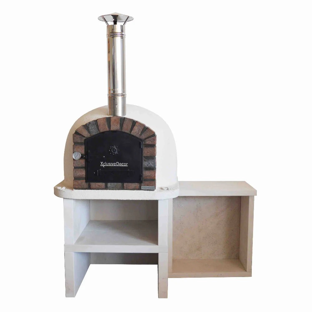 XclusiveDecor Premier Wood Fired Pizza Oven with Stand and Side Table - Nuovo Luxury