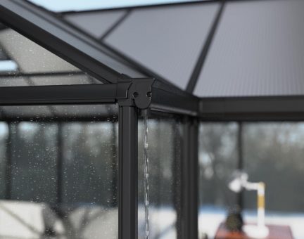 Victory Grand Garden Chalet 13' x 15' Greenhouse - Black Aluminium Frame & Clear Polycarbonate Panels - Nuovo Luxury