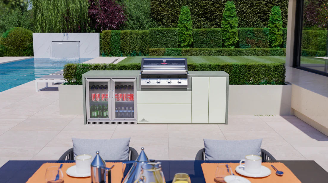 BeefEater Harmony Kitchen With 1600 Series 4 Burner BBQ & Double Fridge - Nuovo Luxury
